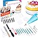 Cake Decorating Kit by Wellmax | Complete Set of Baking Supplies Incl. Pastry Bag and Cake Turntable Stand for Cupcakes | 24pc Russian Piping Tips + Large Selection of Silicone Tools