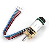 Micro Gear Motor 6V 2W 70RPM Hall Encoder Metal Gears | Copper coil, low noise operation, AB phase output, for robotics and CNC, 3.3-12V encoder input, 3mm shaft