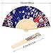 Chuangdi 12 Pcs Folding Hand Fans for Line Dancing Bulk Silk Fabric Popping Clapping Fans for Line Dancing on The Ground for Women Foldable Wedding Decoration Gifts(Rose)