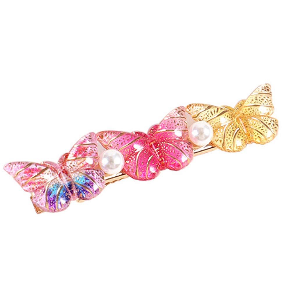 Generic 4L6C Butterfly pearl hair clip, Acrylic, TC