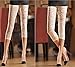 Womens Stretchy Floral Lace Capri Leggings Tights (US: 4/6, White)