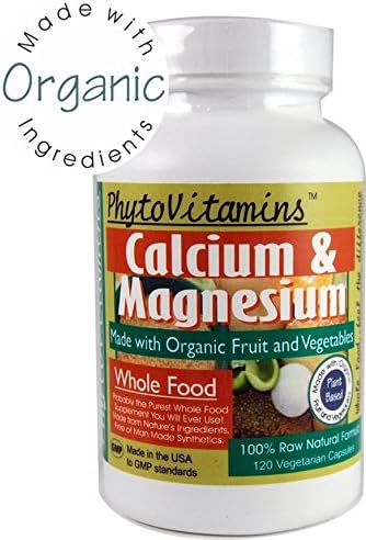 PhytoVitamins Calcium & Magnesium 120 Veg Capsules (Made with Organic)