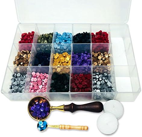Sealing Wax Bead Kit Organizer with Premium Bead Wax & Spoons