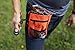 Dog Clicker Treat Walking Training Pouch Bag Bonus Clicker Trainer - Built-in Double Poop Bag Dispenser, Drawstring Closure - Carries Balls, Toys, Treats - 3 Ways to Wear - Burnt Orange