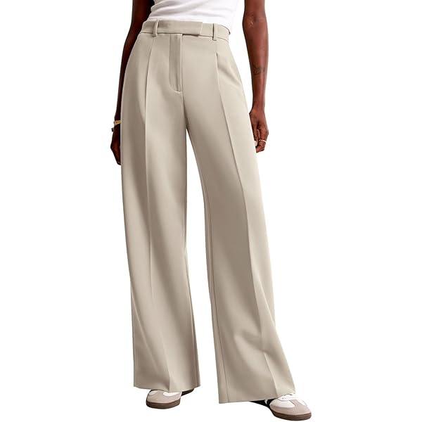 2024 Women's Wide Leg Pants High Elastic Waisted in The Back
