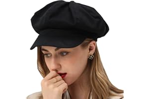 BEYLRZID Womens Newsboy Cap Summer Beret Cap- 100% Cotton 8 Panels Vintage Cabbie Hat- Octagonal Visor Cap for Women Girls Ladies Gift