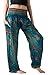B BANGKOK PANTS Harem Pants Women Boho Clothes with Pocket (Green Peacockeye, One Size)