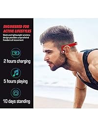 Auriculares de conducción ósea de pedal, auriculares inalámbricos Bluetooth abiertos, IPX5, impermeables, con micrófono para correr, conducir y ciclismo, compatible con iPhone y Android