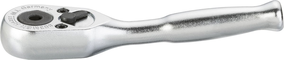 HAZET 863MBIT 89 mm Solid Steel Reversible Ratchet for Bits - Chrome-Plated