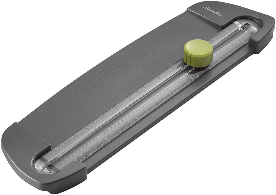 Swingline Paper Trimmer, Rotary Paper Cutter, 12" Cut Length, 5 Sheets Capacity, Personal, Compact, SmartCut (1112), grey : Paper Trimmers : Office Products
