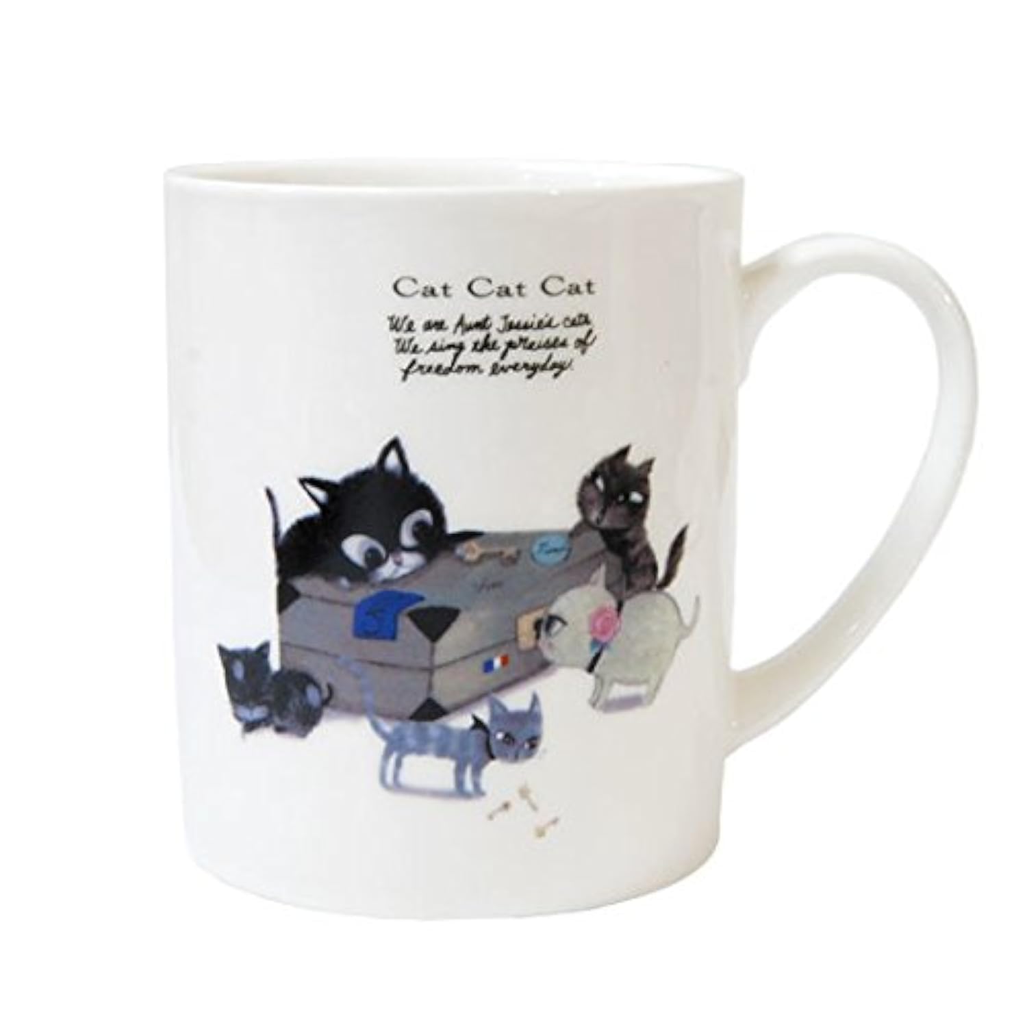 Okura Ceramics Ceramic Mug Cup Design by Shinji Kato - Cat Cat Cat BS-2002
