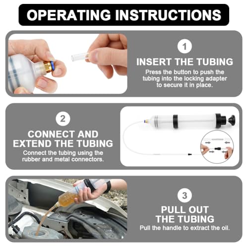 Flintronic Oil Suction Syringe 500 CC, Liquid Extractor Pump, Car Oil Extractor with Non-Slip Sleeve, Manual Acei-te Pump, for Extracting and Injection Acei-te and Liquids