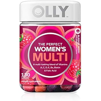 Olly The Perfect Womens Gummy Multivitamin 65 Day Supply 130 Gummies Blissful Berry Vitamins A D C E Biotin Folic Acid Chewable Supplement