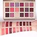 UCANBE Pro 18 Shimmer & Matte Pigmented Eyeshadow Palette - Pink Peachy Red Brown Metallic Glitter Eye Shadow Makeup Pallet