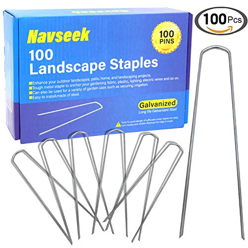 Navseek 100 Pack 6 Inch Galvanized Garden Stakes and Landscape Staples Sod Staples, Garden Staples Square Pins Sturdy Rust Resistant Fabric Anchor Pins (100) - Thumbnail 6