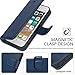 TUCCH iPhone SE Wallet Case, iPhone 5s Case, Premium PU Leather Flip Case with Card Slot, Stand Holder Magnetic Closure [TPU Shockproof Interior Protective Case] Compatible iPhone SE / 5s / 5, Blue