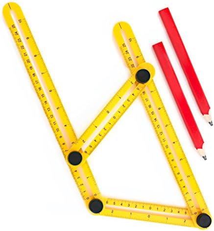 Multi Angle ABS Ruler by Astorn. Durable Measuring Ruler (with Two Pencils) enables Accurate Measurement,Improves Speed…