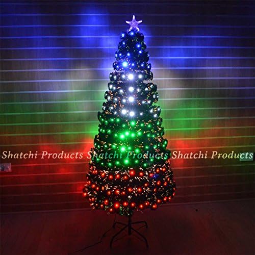 6ft 180cm LED Fibre Optic Christmas Tree Multi Colour Changing with Various Effects Xmas Decoration