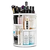 Jerrybox 360 Degree Rotation Adjustable Multi-Function Cosmetic Storage Box, Large (White) (Kitchen)
