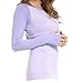LWJ 1982 Women Workout Long Sleeve Tops Hiking Running Quick Dry Shirts Thumbhole Yoga Sports Seamless (Small, Purple)