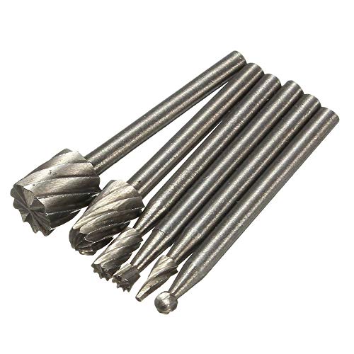 DierCosy 6Pcs/Lot Rotary Tool HSS Wood Milling Burr Milling Cutter Set Dremel Rasp File Accessories Drill Special Block Rotary Burr Set Household Products