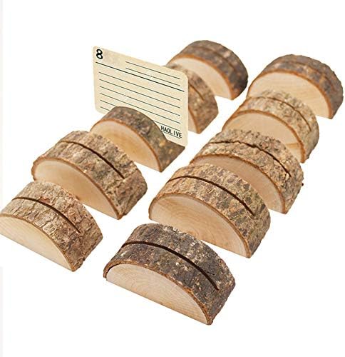 20 Pcs Wooden Wedding Table Number Stand, Party Table Numbers Name Memo Card Place Holder(Semicircle)