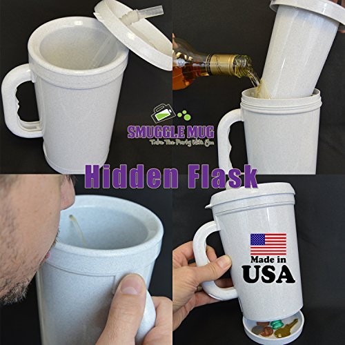 Smuggle Mug 12 oz Hidden Flask, Sneak Alcohol Anywhere