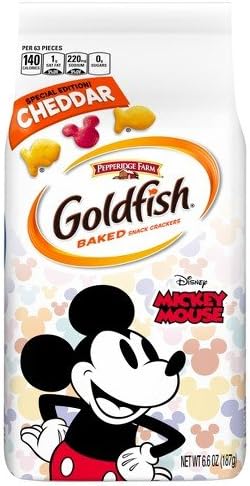 Goldfish Mickey Mouse Special Edition! Pepperidge Farm Cheddar Baked Snack Crackers - 6.6oz Collectible (Happy Mickey)
