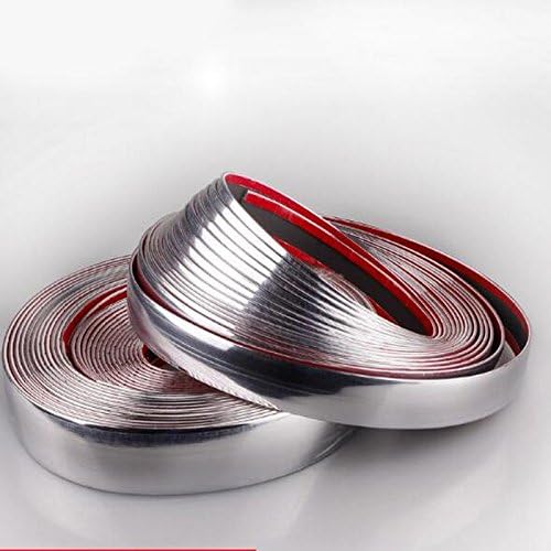 Auto Car Bright Chrome Silver Car Edge Decoration Moulding Trim Strip Self Adhesive 12mm (20ft)