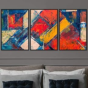 signwin 3 Piece Framed Canvas Wall Art Abstract...