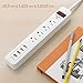 4 Outlet USB Power Strip, 900 Joule Surge Protector with 4 USB Charging Ports (4.2A), 9-Foot Long Extension Cord, ETL Certified, White