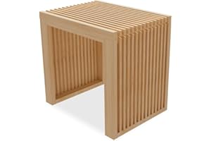 APRTAT Bamboo Dining Bench Indoor Small Bench Entryway Shoe Rack Bench,Outdoor Modern Wood Benches 17 Inch for Living Room Hallway Bedroom Bathroom Nature Small