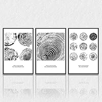 3 Piece Framed Canvas Wall Art Black Circle Canvas Prints Home Artwork Decoration for Living Room,Bedroom - 16