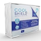 Cool Shield No Allergy Waterproof Mattress Protector - Breathable Terry Cover Protects Against Dust Mites, Allergens, Bacteria, Mold and Fluids - See Reviews - Machine Washable Mattress Protector - Best 10-yr Guarantee - Size: Queen (60 in x 80 in)