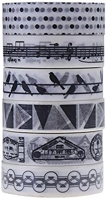 DECORA Set of 6 Japanese Individuality Washi Masking Tape Collection Premium Value Pack