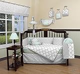 GEENNY Boutique Baby 13 Piece Crib Bedding Set, Soft Mint Green/Gray Chevron
