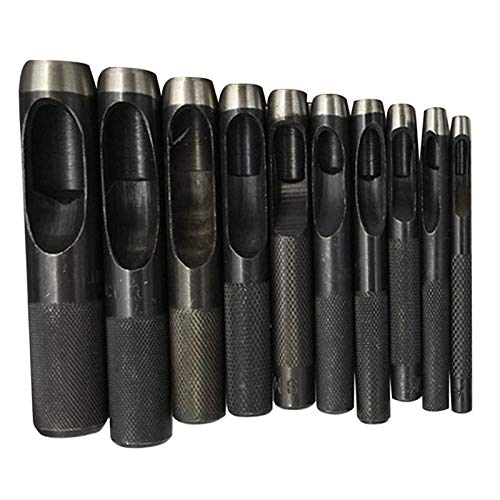 10 Pcs Hollow Hole Punch Durable Steel Heavy Duty Holes Cutter Leather