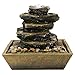 Sunnydaze Cascading Rocks Tabletop Fountain with LED Lights, 12 Inch Tall