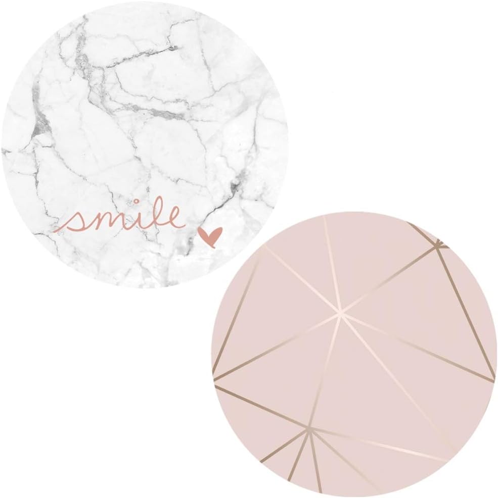 Mbuynow 2 Pack Suitable for all Smartphones and Tablets Phone Holder - White Marble Rose Gold Smile Heart and Rose Gold
