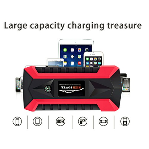 Xumeili 89800mAh 4 USB Portable Car Jump Starter Pack Booster Charger Battery Power Bank (Red)