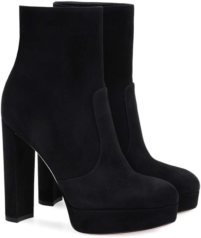 botines de tacon grueso