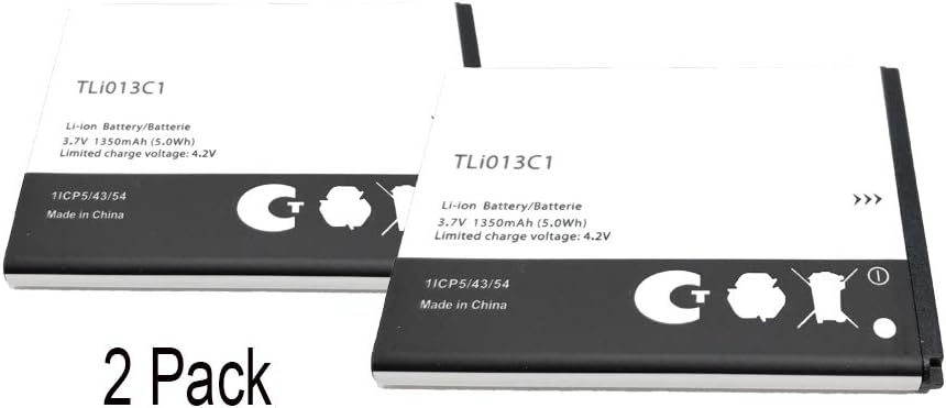 Chaya Replacement Battery Alcatel 2 Pack - TLi013C1 for Alcatel Go Flip 4044W 4044T 4044V | 2 Year Limited Warranty