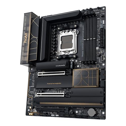 ASUS PROART X870E-Creator WiFi Mainboard Sockel AM5 (AMD, X870E, ATX, DDR5, PCIe 5.0, 4X M.2, 10Gb & 2.5Gb Ethernet, WiFi 7, Dual USB4, HDMI 2.1) 3