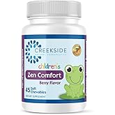Zen Comfort for Kids, Organic Relaxation Support with 5-HTP, L-Theanine, Passionflower, Zinc, Pediatrician Formulated, Zero Sugar, Vegan, Berry Flavor, 45 Soft Chewables