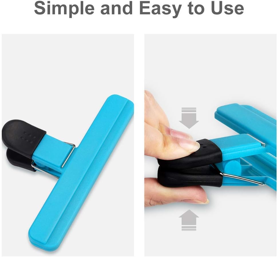 Large Chip Bag Clips - Food Clips Plastic Heavy Duty Air Tight Seal Grip Assorted Colors for Coffee Potato and Food Bags - 6Pcs - Image 3