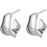 GUYATAN Chunky Gold Hoop Earrings for Women, 14K Gold/Silver Plated Statement Geometric Drop Dangle Earrings Trendy Knot Stud Hypoallergenic Fashionable Gift for Women