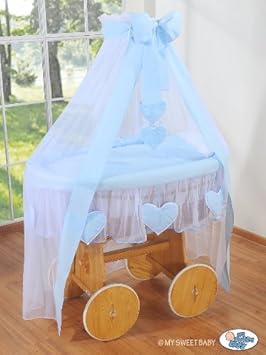 moses basket with wheels and drapes