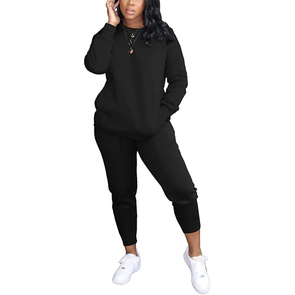 Dezsed Two Piece Outfits For Women Casual Long Sleeve Sweatsuits Jogger Pants Tracksuits Lounge Sets With Pockets Hot Pink Xl On Clearance - View #10