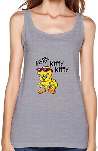 RUIFENG Women's Tweety Bird Cool Top- L Gray