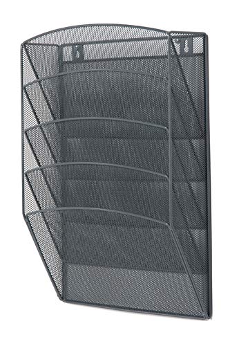 Klickpick Office 10 Sections Wall Hanging Files Wall Mounted Metal Mesh Document File Organizer Magazine Holder Rack Organizer Racks Multipurpose Use to Display Files, Magazine, Newspapers- Gray